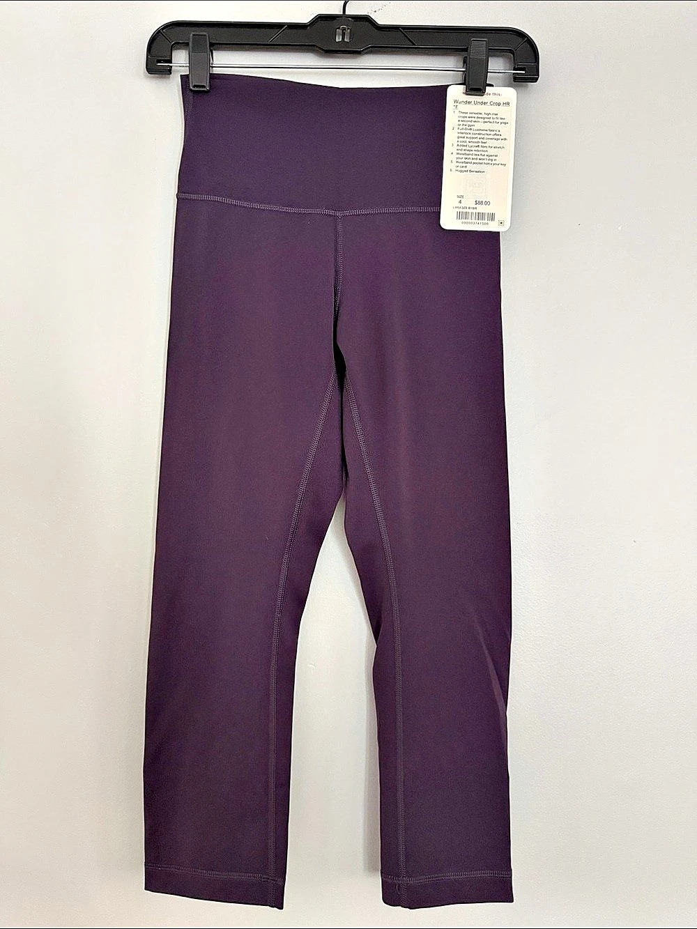 LKNEW lululemon Wunder Under Crop HR High Rise Tight Purple Boysenberry BYBR 4 S
